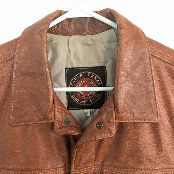 Vintage Brown Leather Biker Vest By Paris Texas Robert Krief ~ Size S - Picture 3 of 7